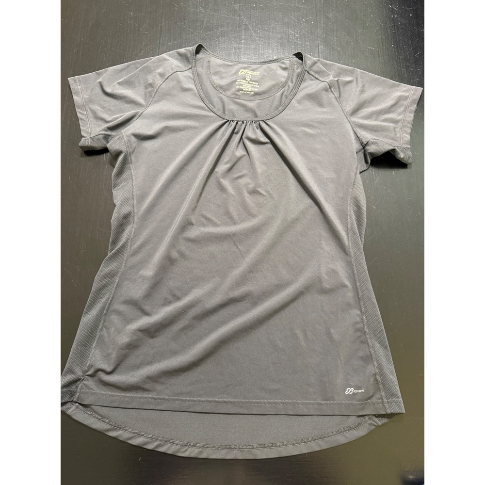 Eddie Bauer Sport Gray Short Sleeve Pleated Athletic Top Large Tall